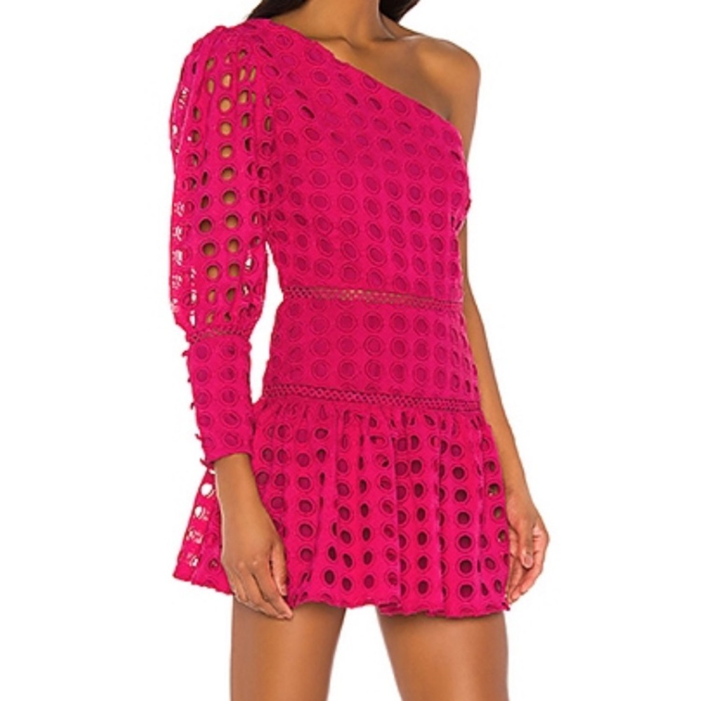Lovers + Friends Fuchsia One-Shoulder Dress (ISADORA MINI)